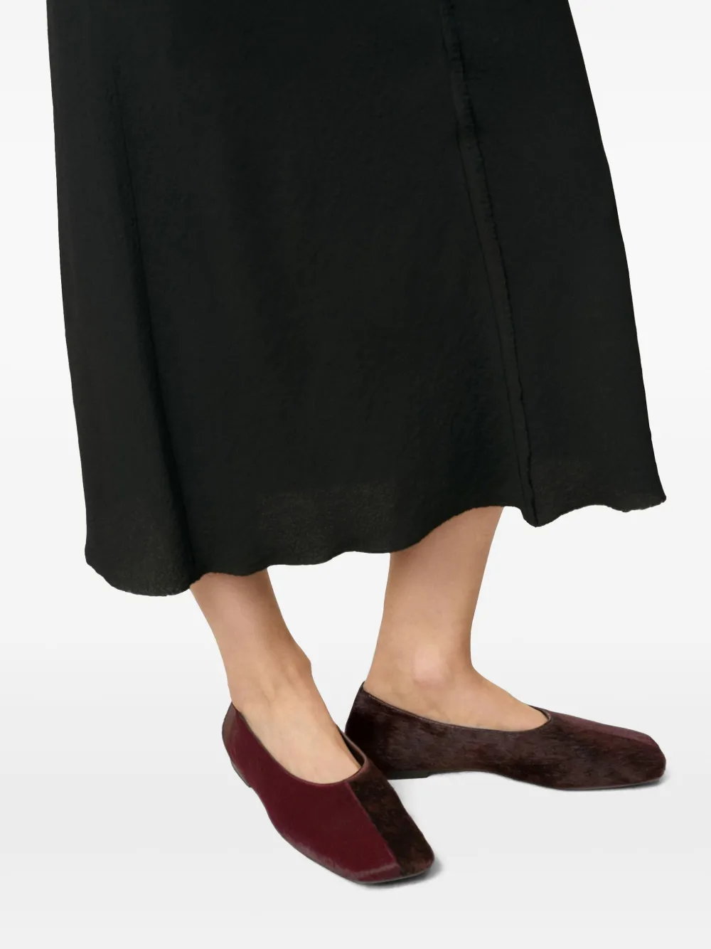 AMI Paris Tweekleurige leren ballerina's Rood