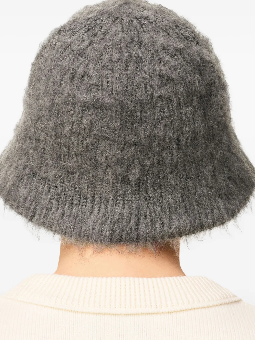 Ami Alexandre Mattiussi Grey Mohair Ami Bucket Hat Grey In Gray