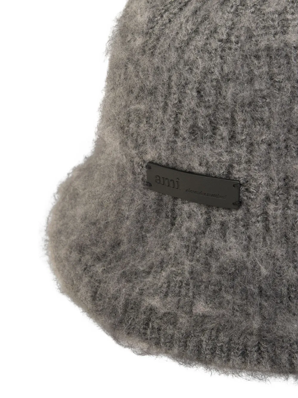 Ami Alexandre Mattiussi Grey Mohair Ami Bucket Hat Grey In Gray
