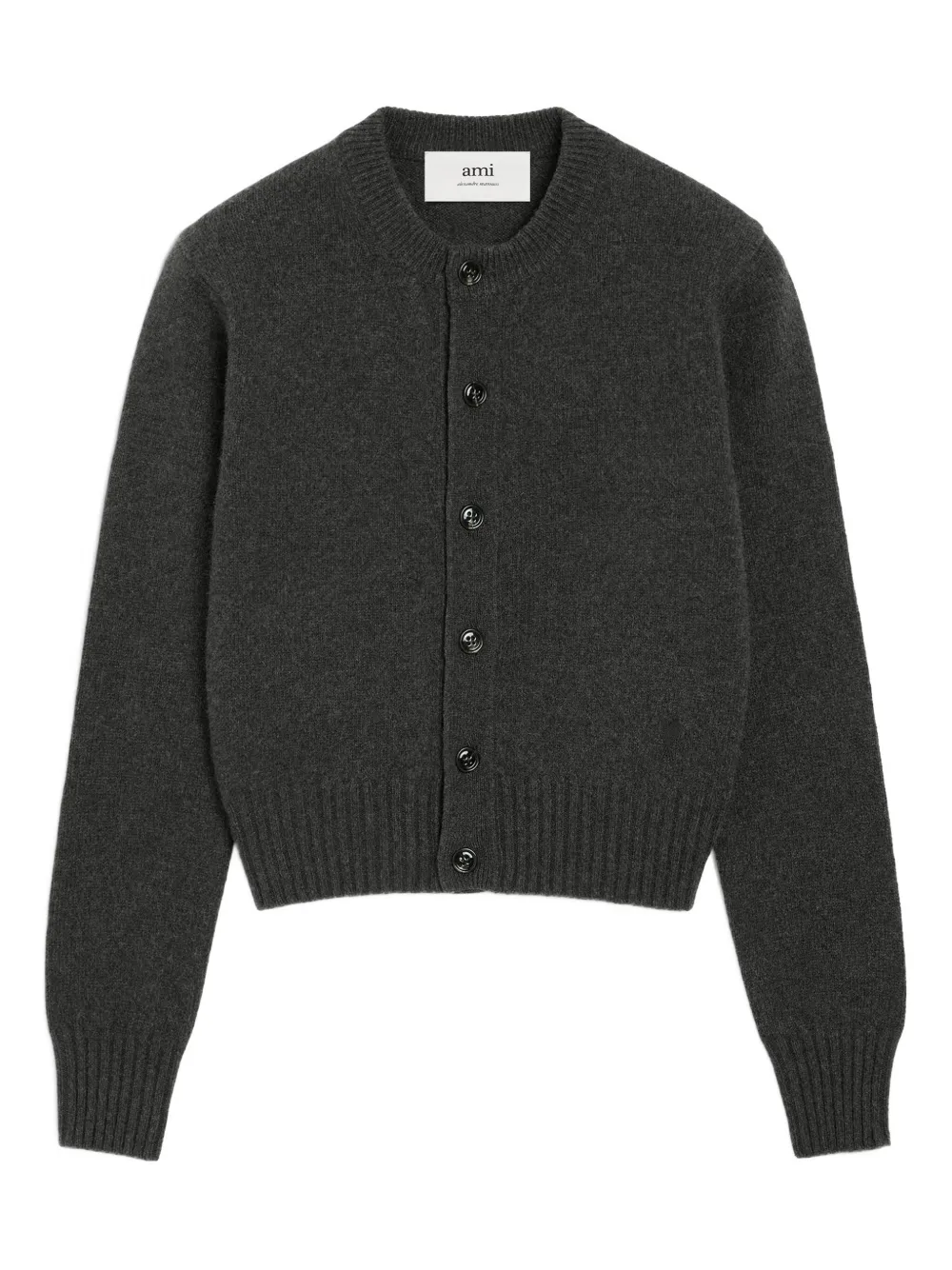 heart-embroidered cashmere cardigan