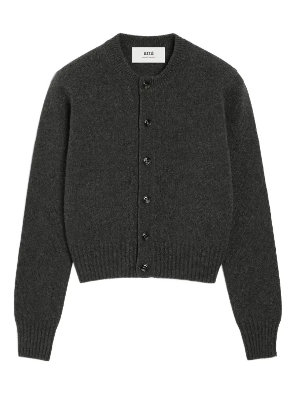 Ami Paris Ami De Coeur Cardigan in Grey