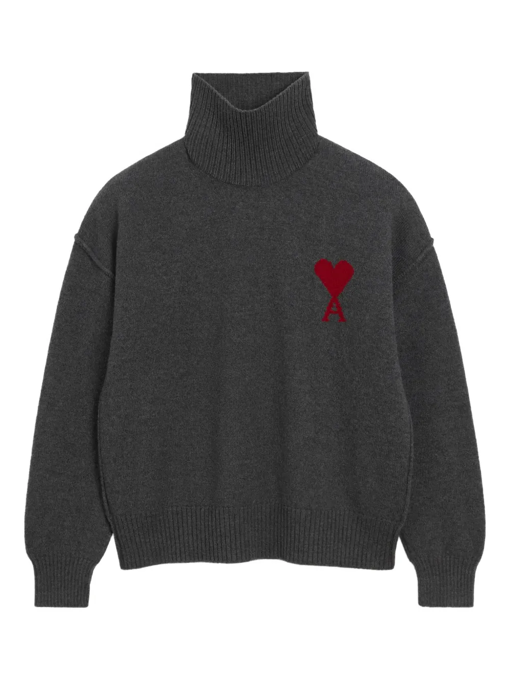 Ami De Coeur heart-intarsia roll-neck sweater