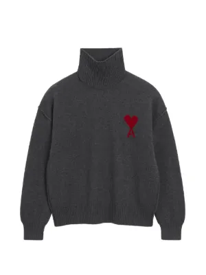 AMI Paris Ami De Coeur ウールポロシャツ | グレー | FARFETCH JP