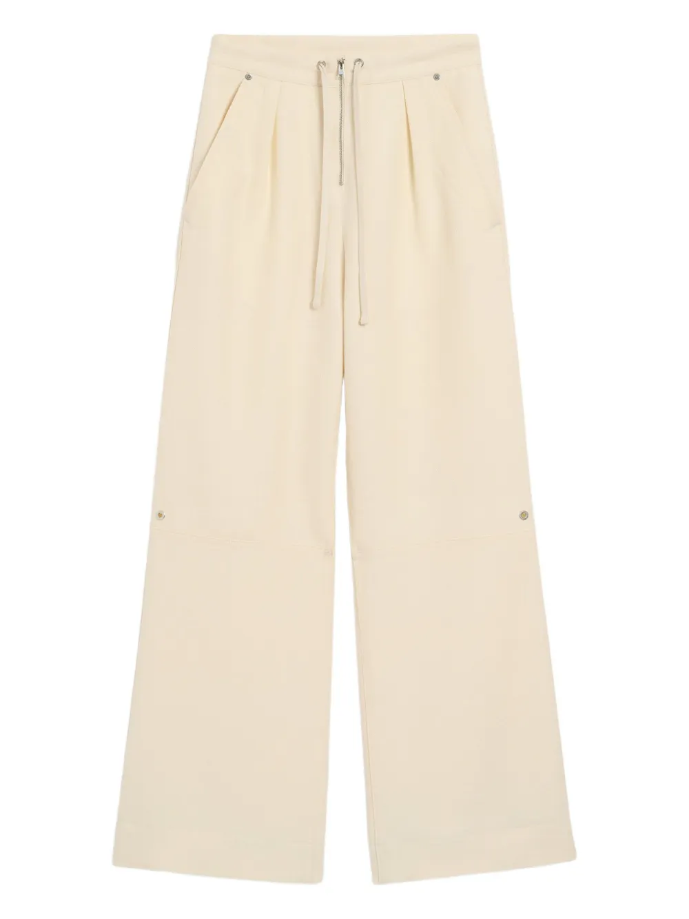 Ami Alexandre Mattiussi White Wool Zipped Trousers In Neutral
