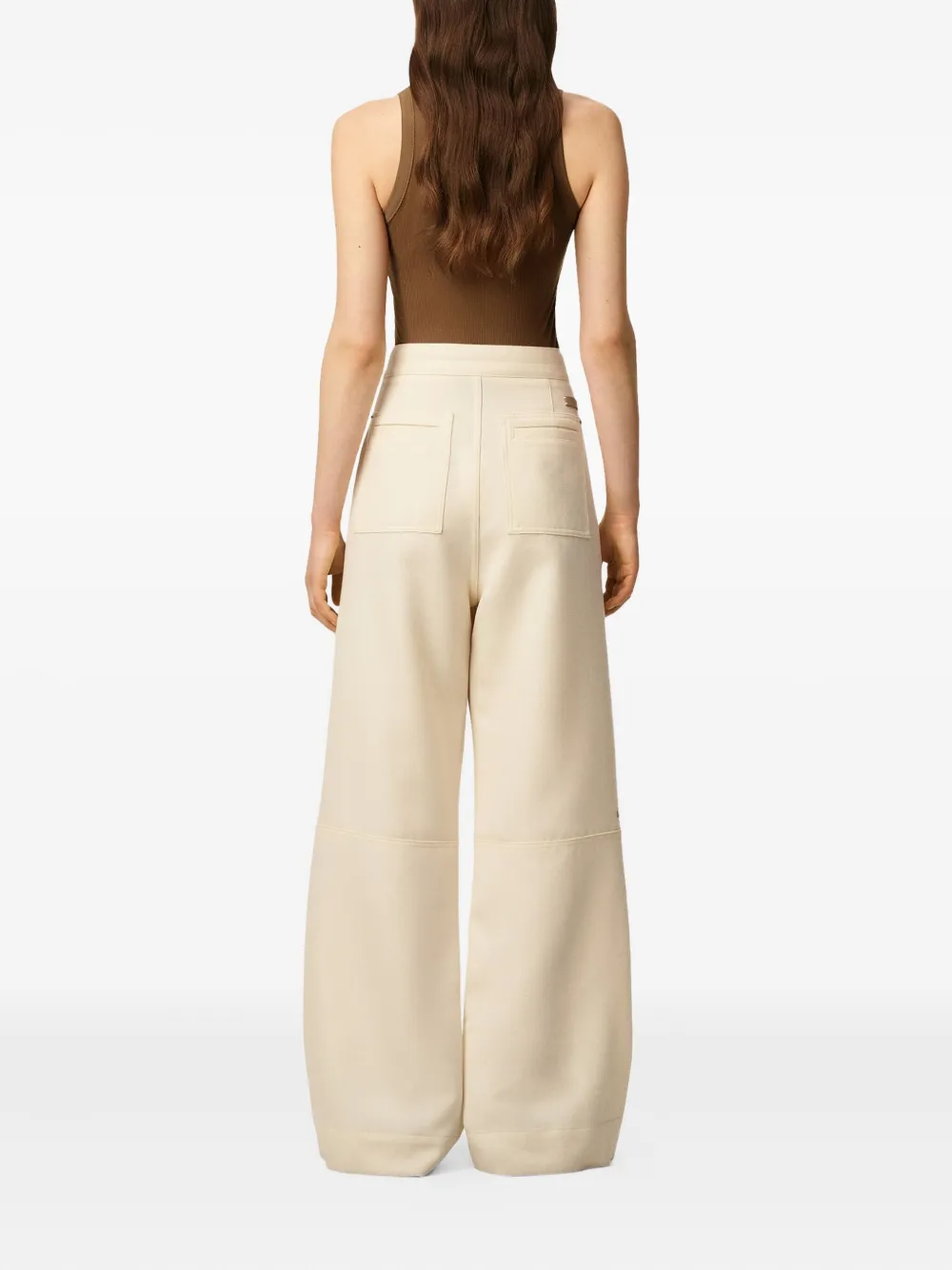 Ami Alexandre Mattiussi White Wool Zipped Trousers In Neutral