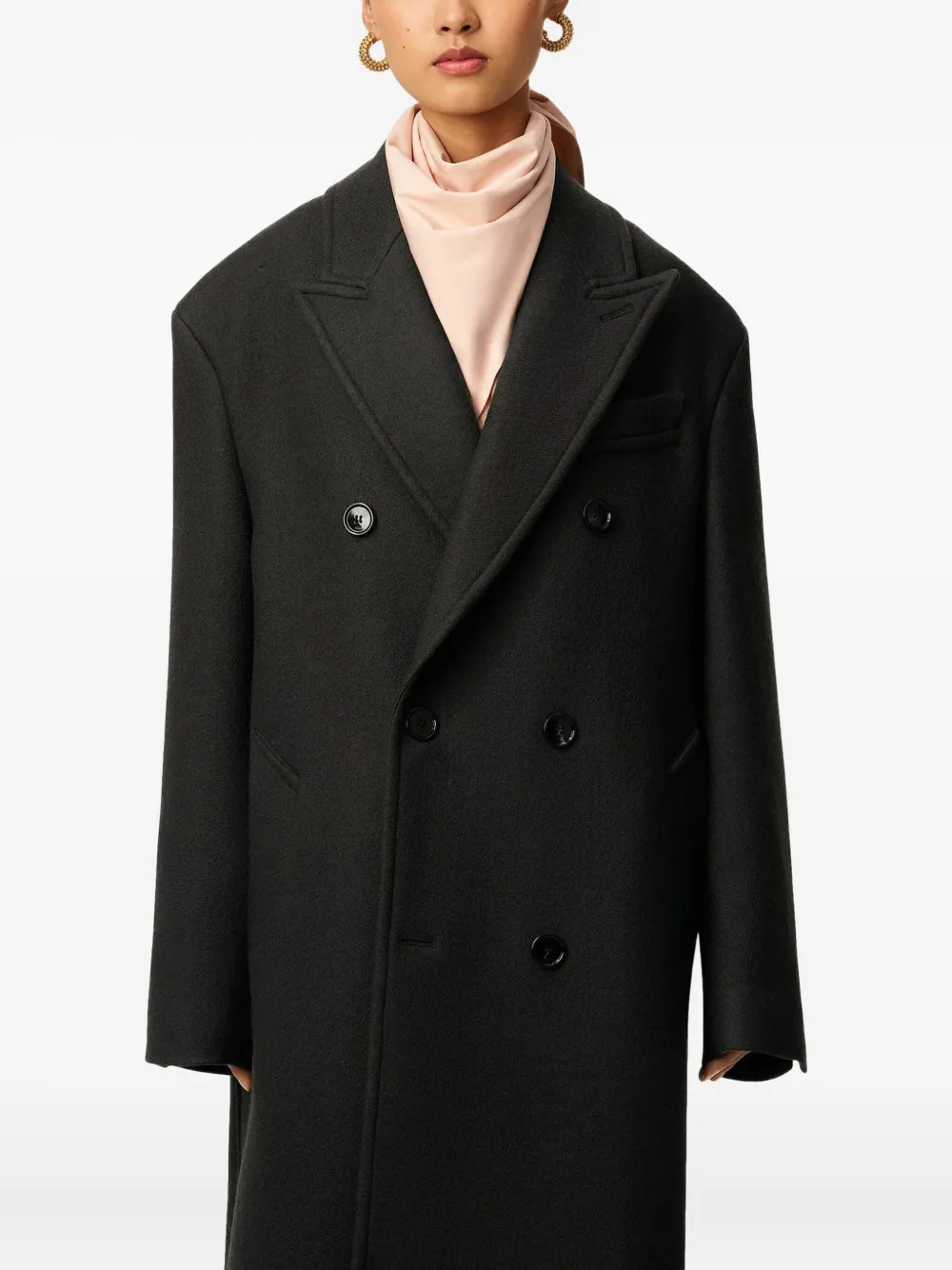 Ami Alexandre Mattiussi Double-breasted Wool Coat In Black