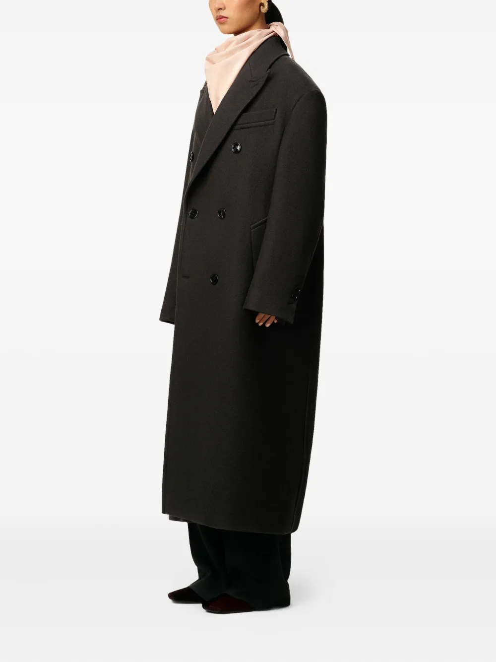 Ami Alexandre Mattiussi Double-breasted Wool Coat In Black
