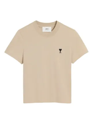 AmiParis Ami de coeur Tシャツ　ベージュ AMI Paris Cotton Ami De Coeur Cropped T-shirt | Neutrals | FARFETCH JO