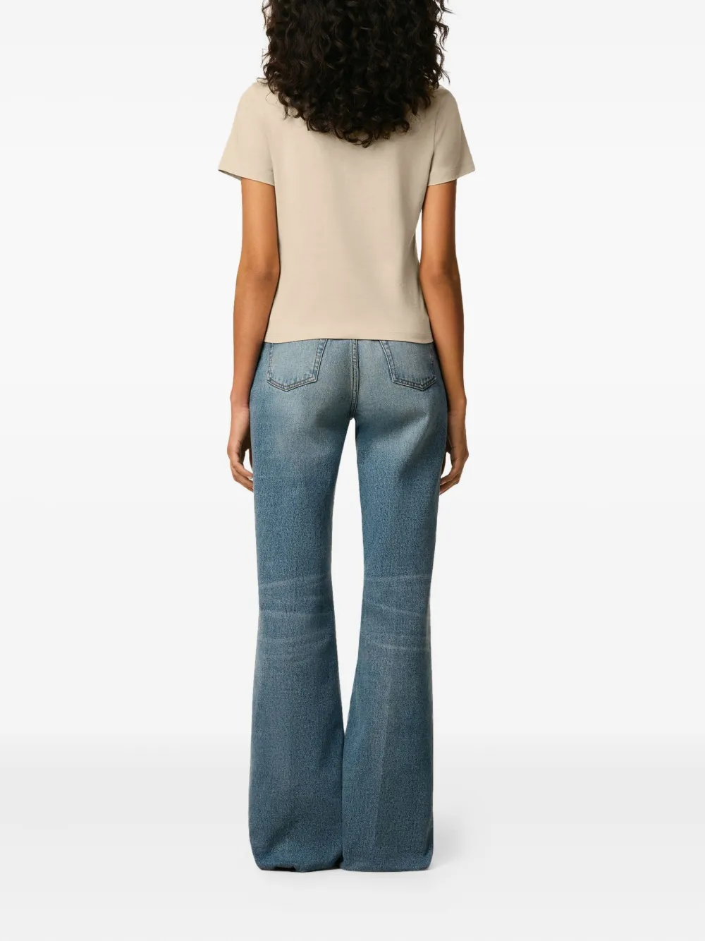 AMI Paris T-shirt met logo Beige