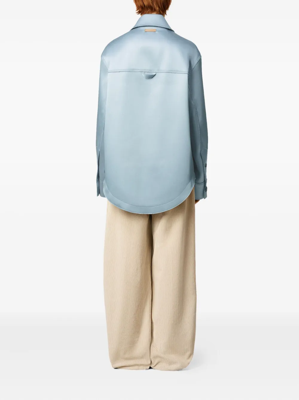 Ami Alexandre Mattiussi Blue Satin Ami De Coeur Buttoned Jacket Blue In Blue