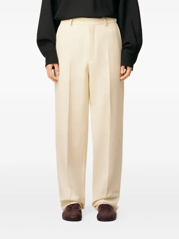 AMI Paris Wool wide-leg Trousers | Neutrals | FARFETCH