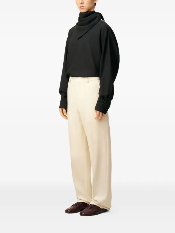 パンツ Ami Paris wide leg trousers AMI Paris Wool wide-leg Trousers | Neutrals | FARFETCH