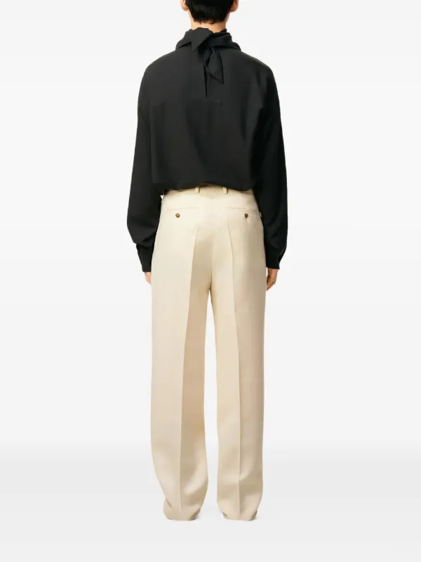 AMI Paris Wool wide-leg Trousers | Neutrals | FARFETCH