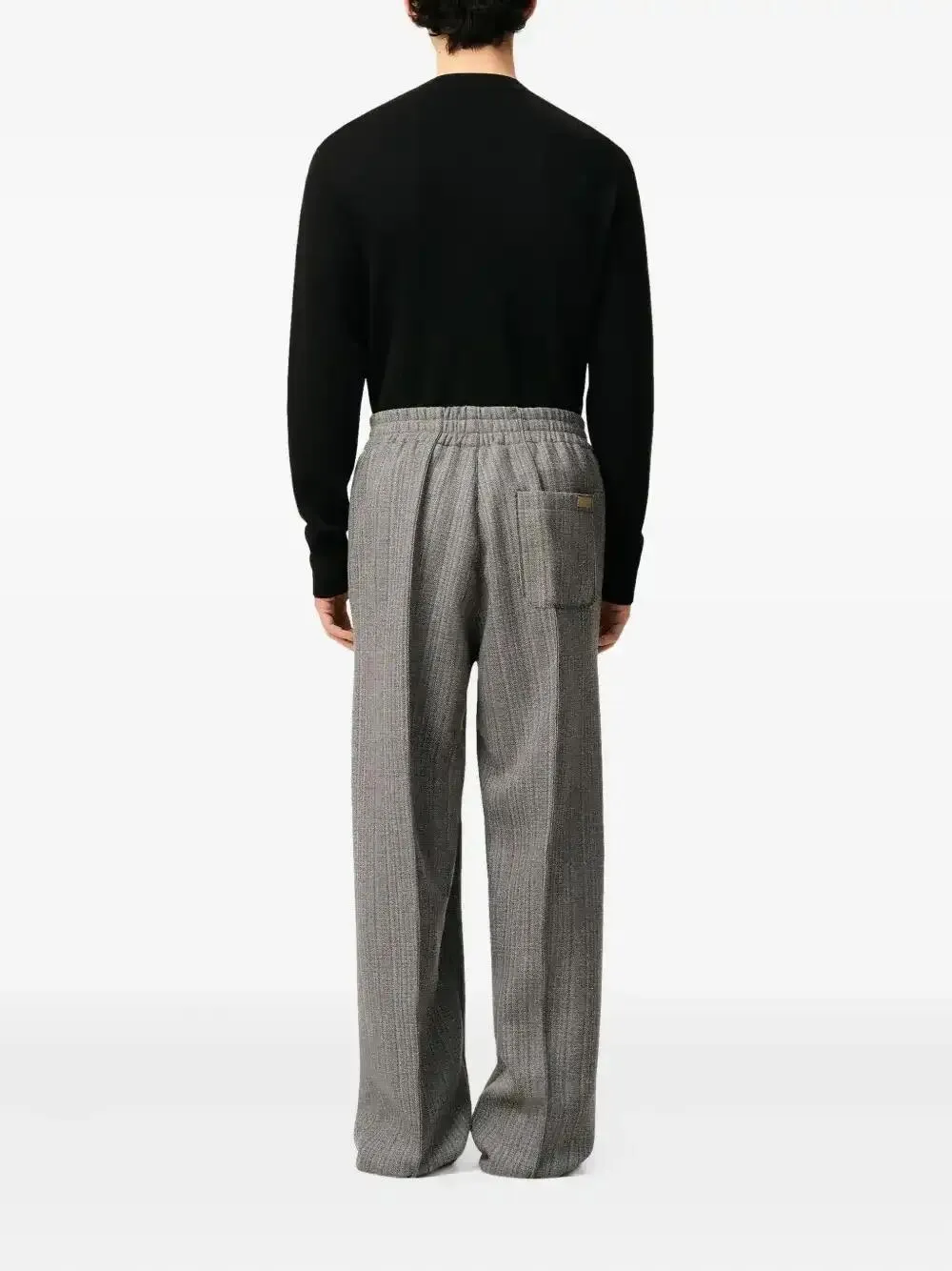 AMI Paris Pantaloni elasticizzati con motivo a spina di pesce - Marrone