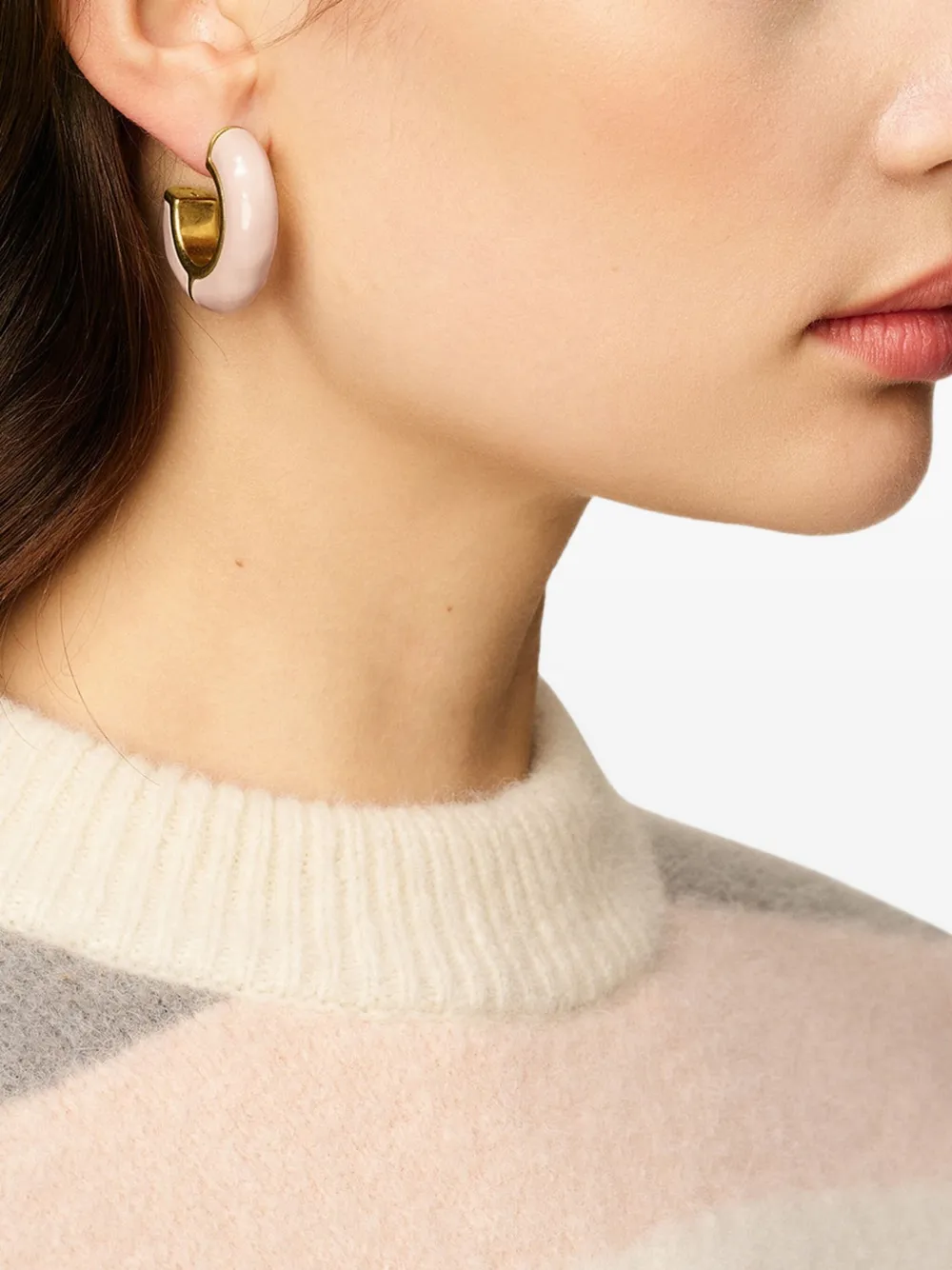  Ami Paris Hammered Lacquered Earrings - Pink 