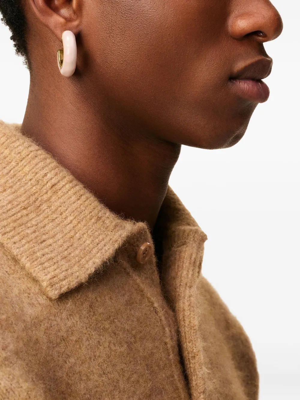 AMI Paris hammered lacquered earrings | Men | Image 2