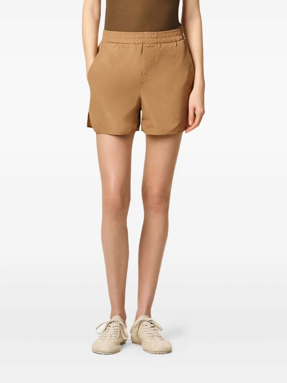 Ami Alexandre Mattiussi Brown Taffetas Short Brown In Nude