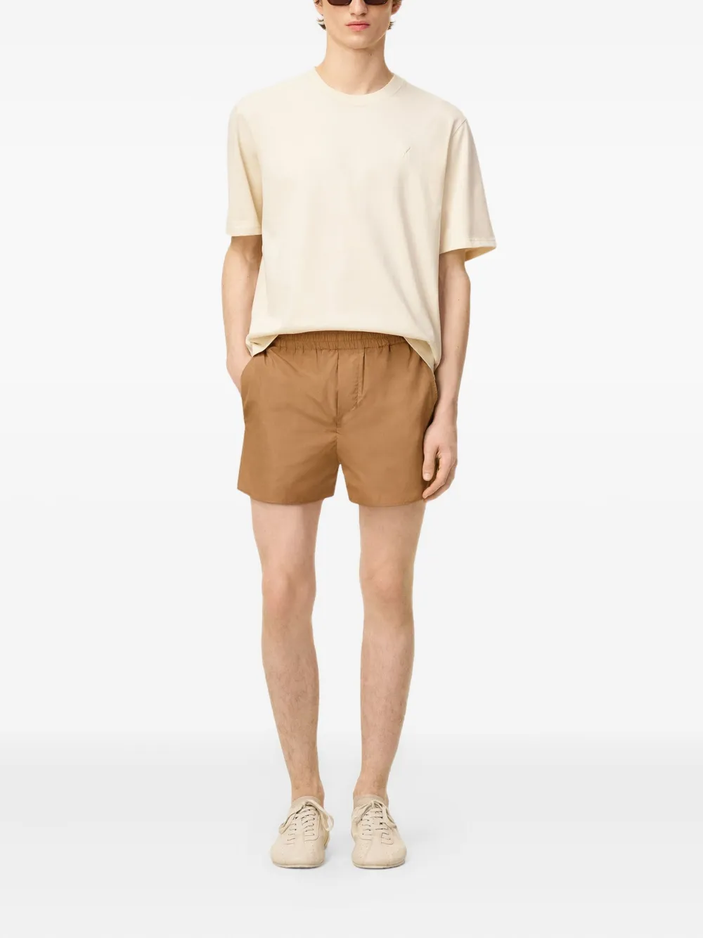 Ami Alexandre Mattiussi Brown Taffetas Short Brown In Nude