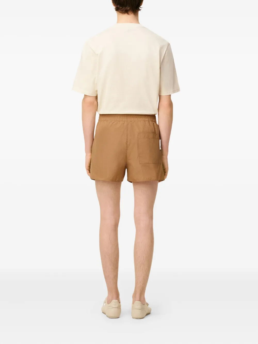 Ami Alexandre Mattiussi Brown Taffetas Short Brown In Nude