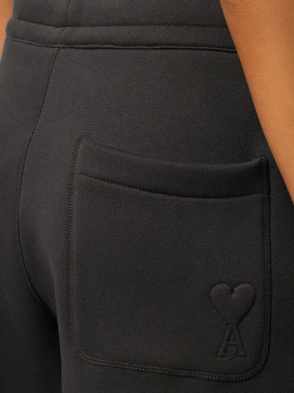 AMI Paris Fleece broek met hart-reliëf Grijs