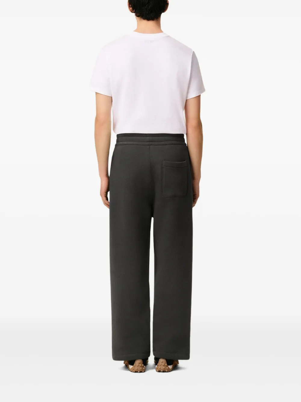 AMI Paris Fleece broek met hart-reliëf Grijs