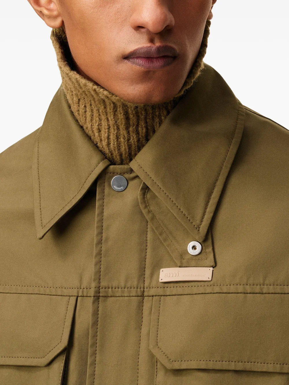 MA-1 AMI PARIS Green cotton blend bomber jacket Ami Paris Green Cotton Blend Bomber Jacket – LOZURI®