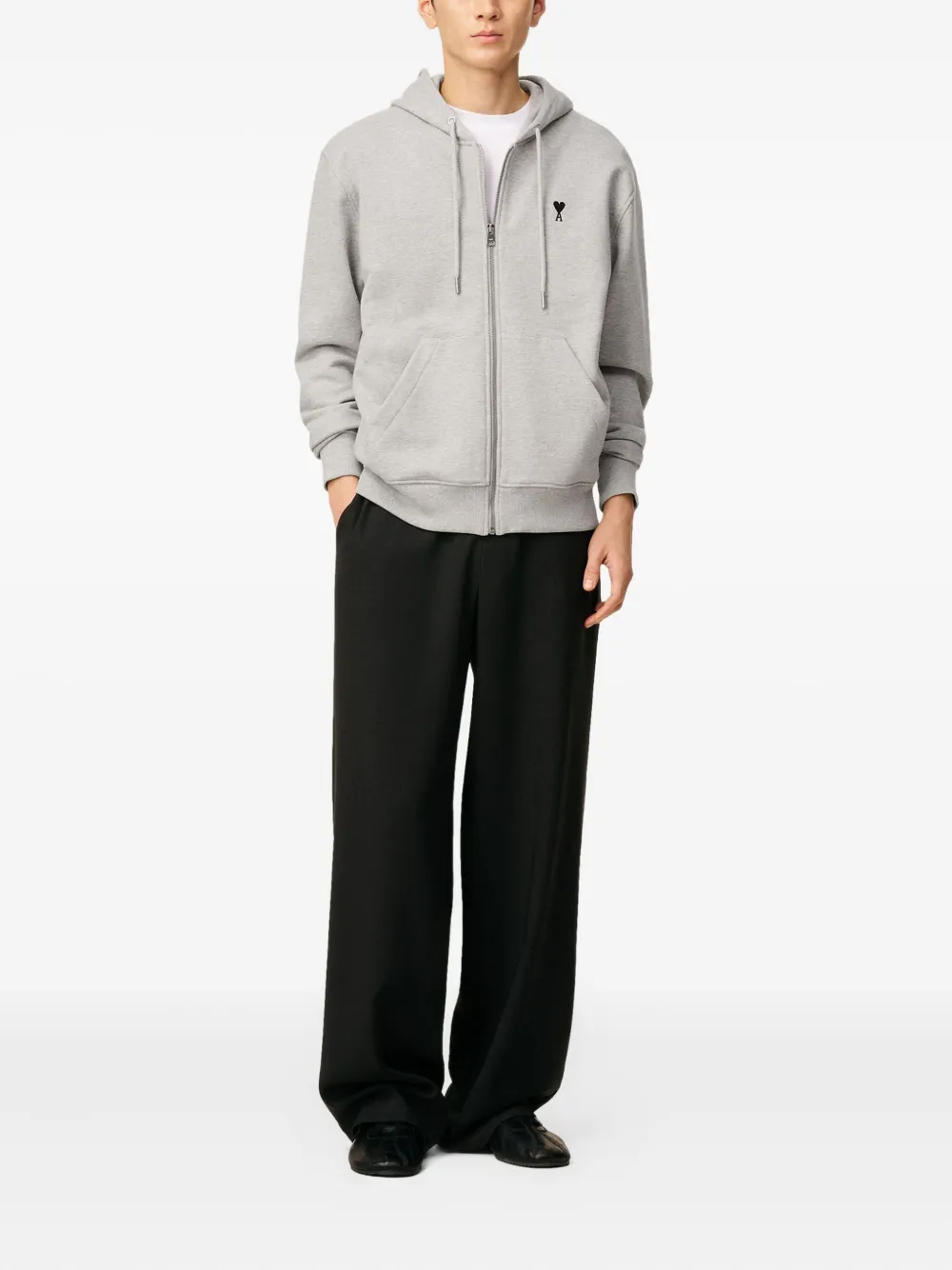 AMI Paris Ami De Coeur hoodie met rits Grijs