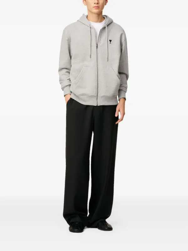 AMI Paris Ami-De-Coeur zip-up Hoodie | Grey | FARFETCH