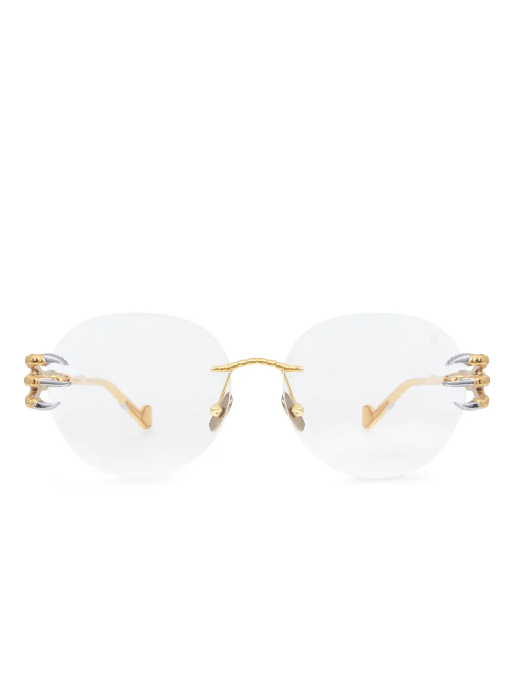 Anna-karin Karlsson The Caw Round Glasses In Gold