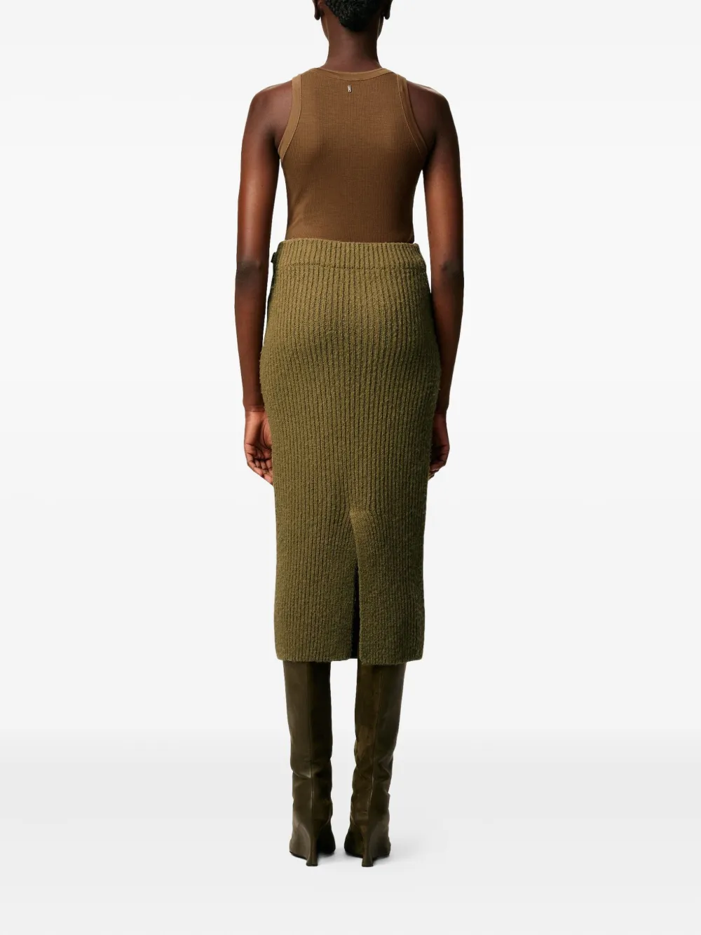 AMI Paris Wollen straight rok Groen