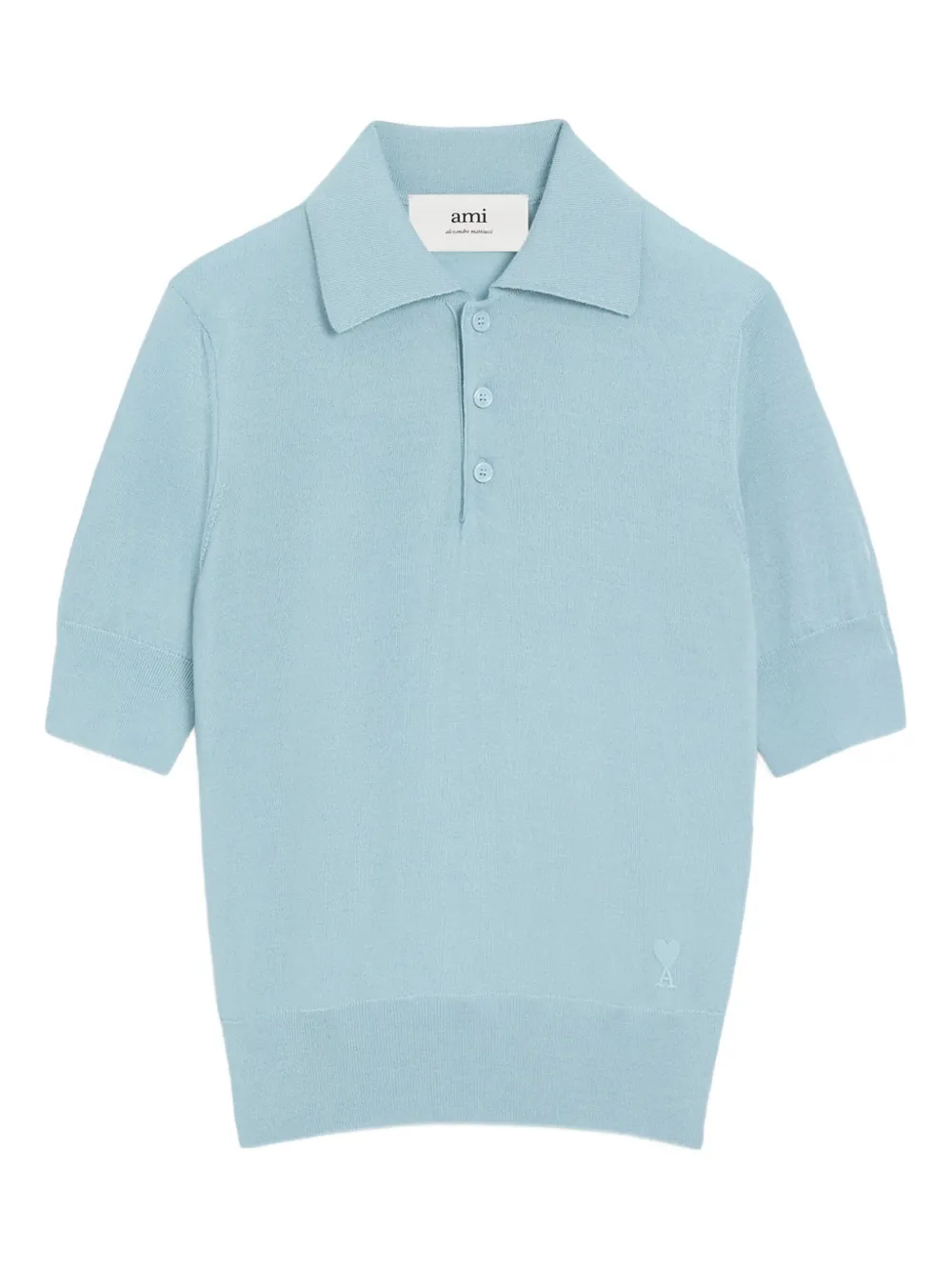 AMI Paris Polotop met geborduurd logo Blauw