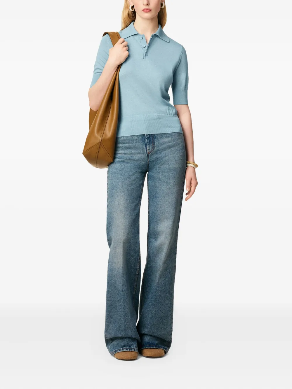 AMI Paris Polotop met geborduurd logo Blauw