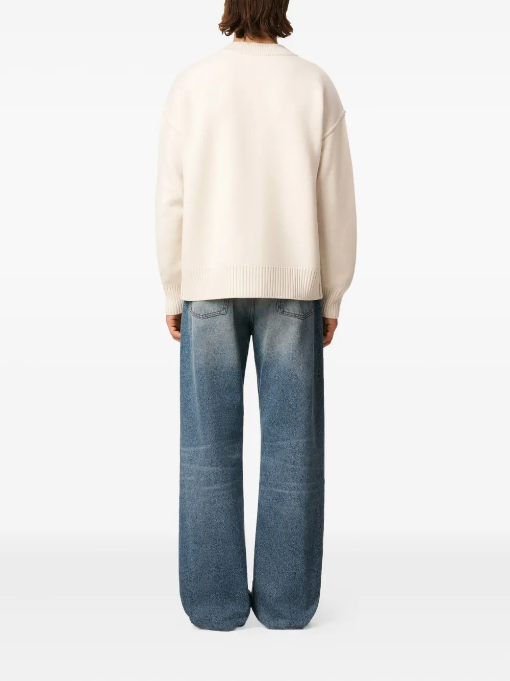 AMI Paris Ami de Coeur wool cardigan Beige