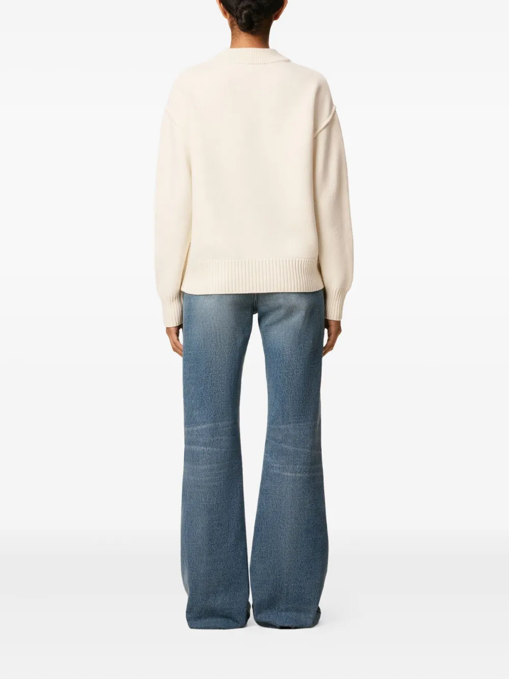 AMI Paris Ami de Coeur wool cardigan Beige