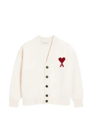 AMI Paris Ami De Coeur カーディガン | ホワイト | FARFETCH JP