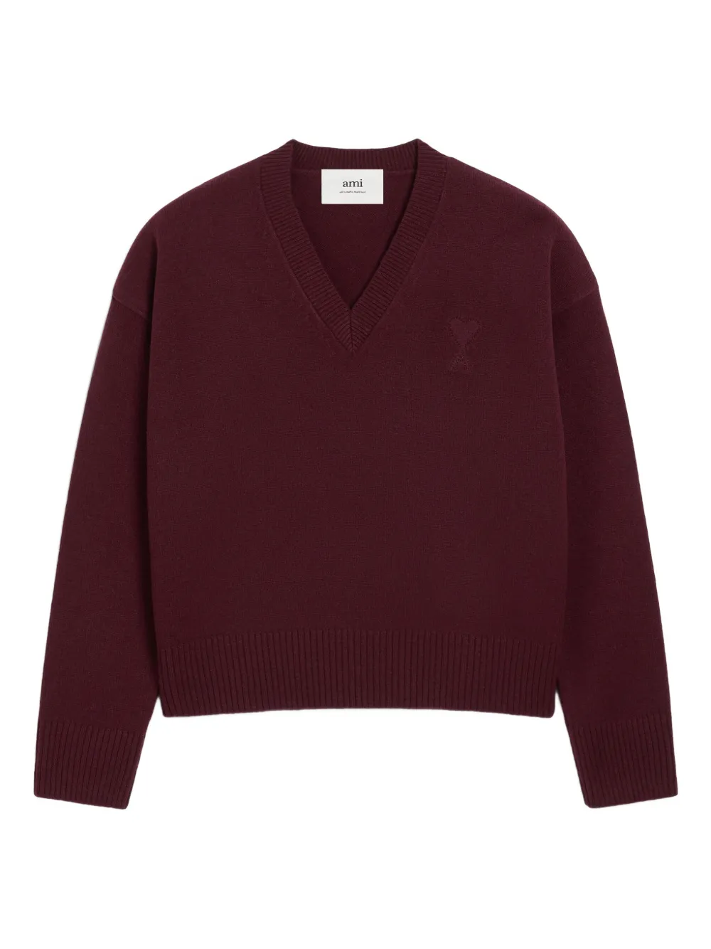 AMI Paris Ami de Coeur trui met V-hals Rood