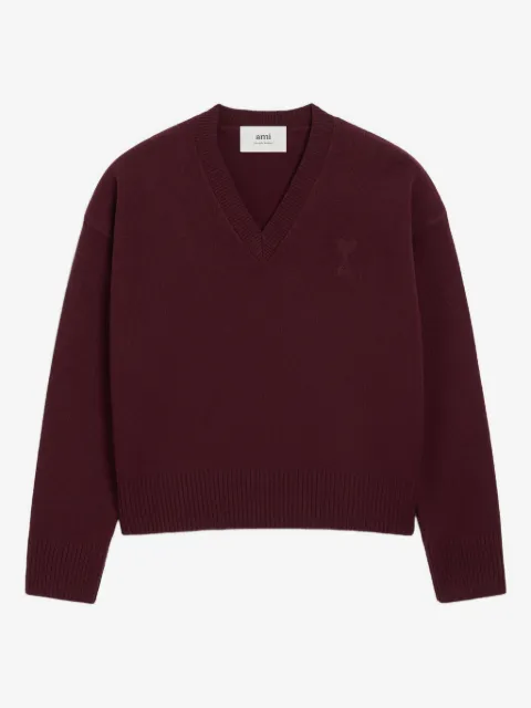 AMI Paris Ami De Coeur V-Neck wool sweater