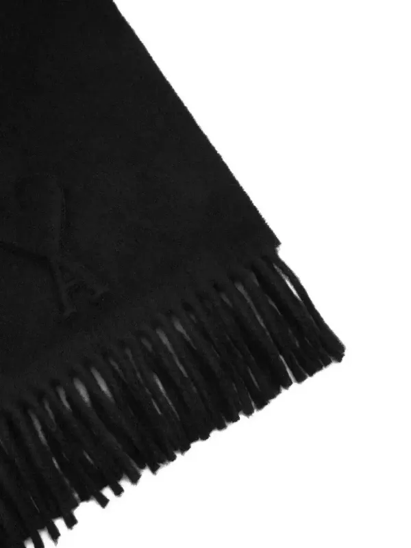 AMI Paris Ami De Coeur エンボス スカーフ | ブラック | FARFETCH JP