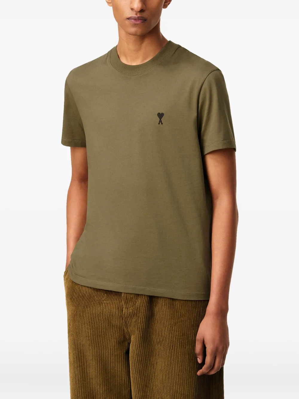 AMI Paris T-shirt met borduurwerk Groen