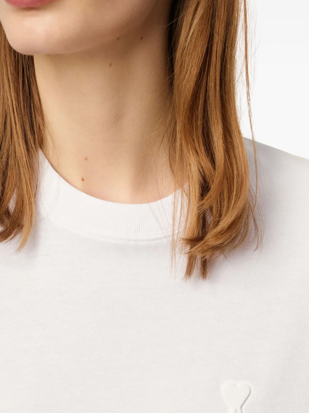 AMI Paris Ami De Coeur T-shirt van biologisch katoen Wit