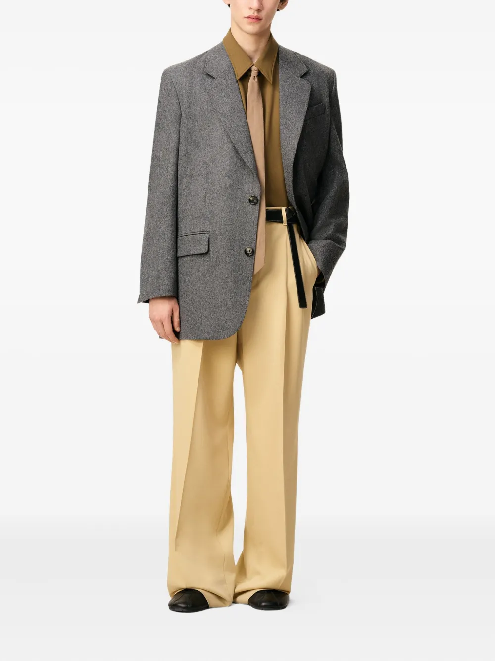 AMI Paris mélange-effect wool blazer Grijs