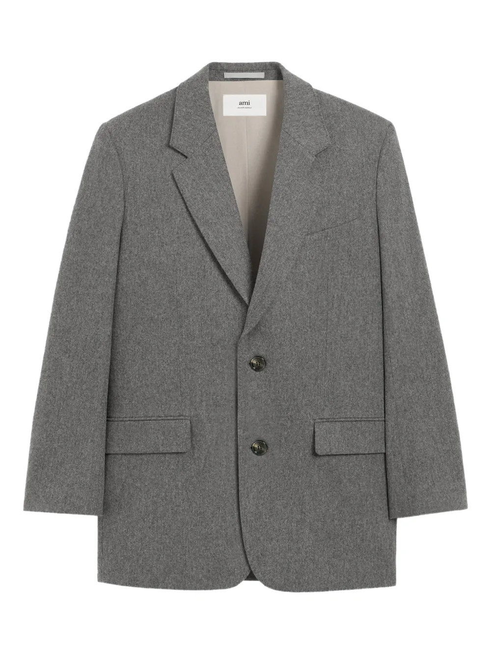 AMI Paris mélange-effect wool blazer Grijs