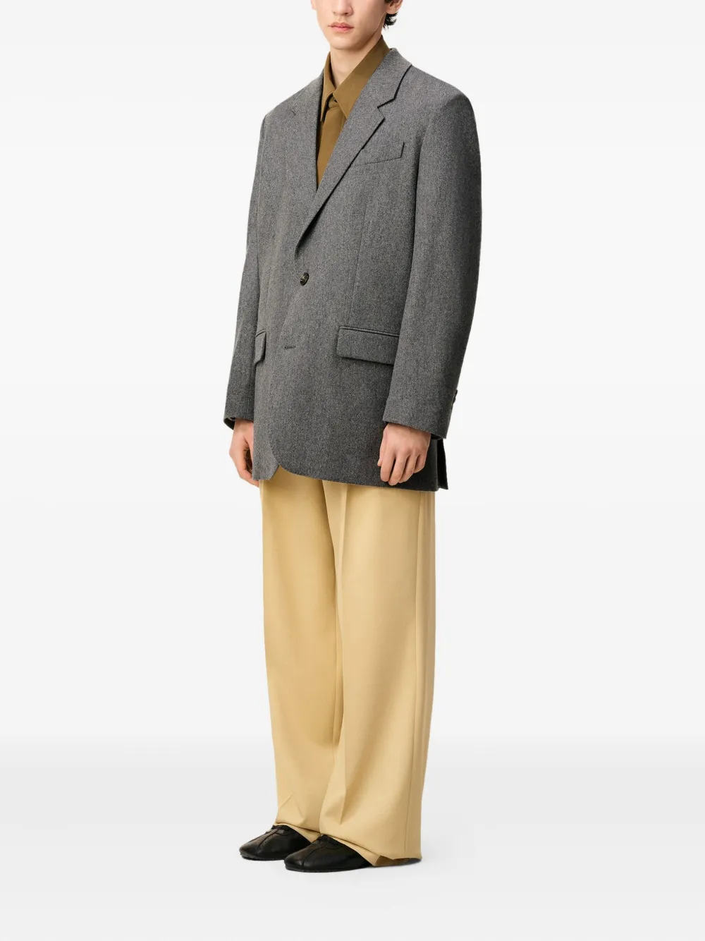 AMI Paris mélange-effect wool blazer Grijs