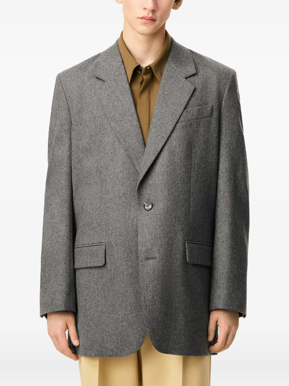 AMI Paris mélange-effect wool blazer Grijs