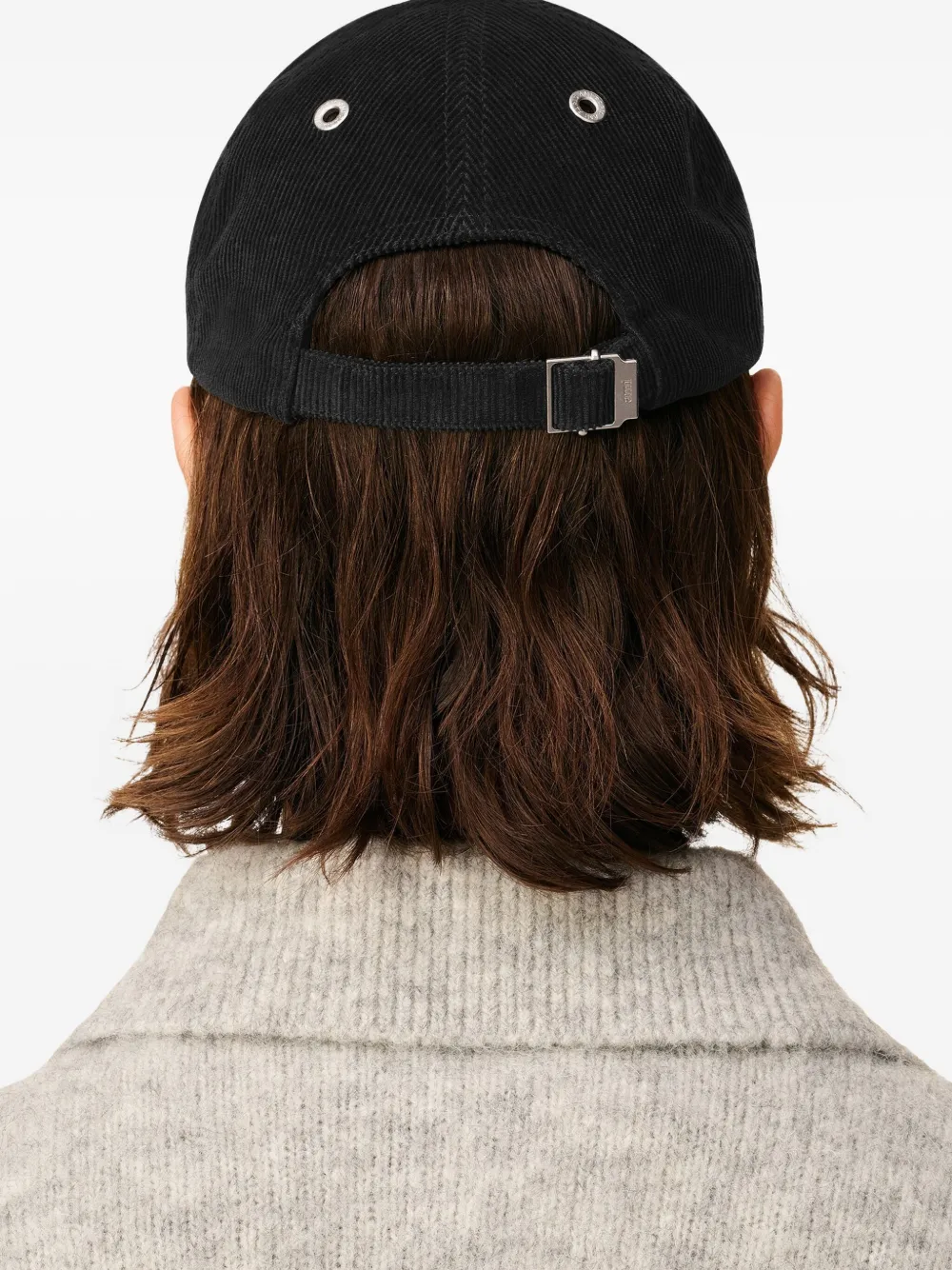 AMI Paris Ami De Coeur ribfluwelen pet Zwart