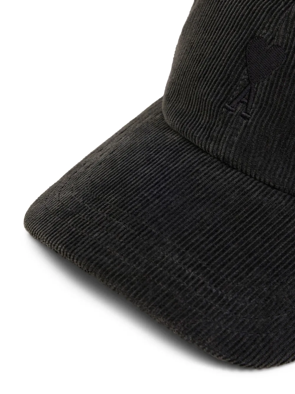AMI Paris Ami De Coeur ribfluwelen pet Zwart