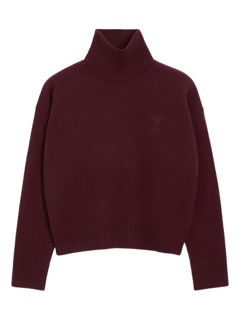 AMI Paris Ami De Coeur trui met trechterhals Bruin