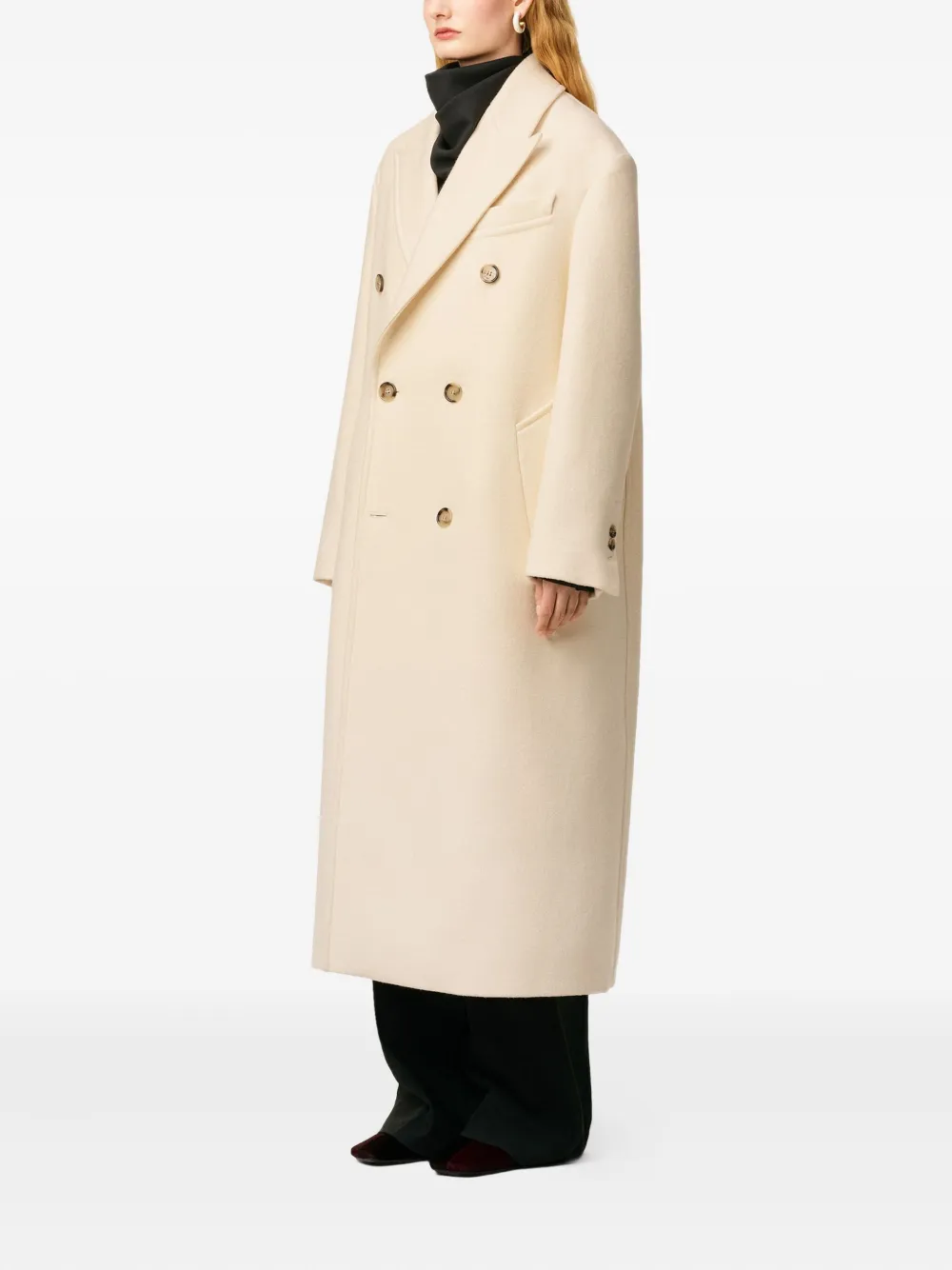 AMI Paris Jas met dubbele rij knopen Beige