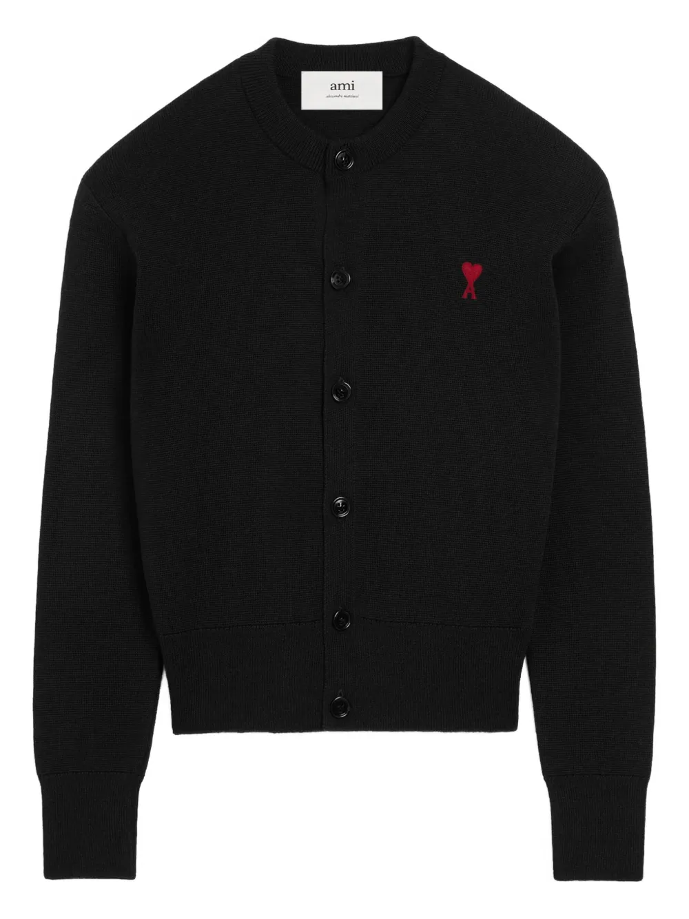 AMI Paris Vest met geborduurd hart Zwart