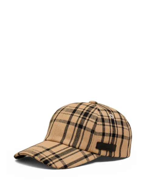 AMI Paris checked wool baseball cap